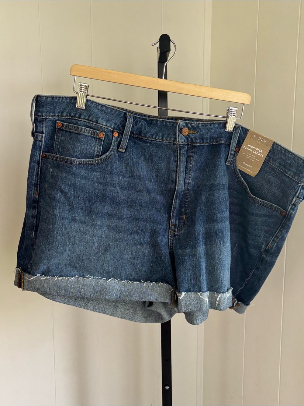 Madewell High Rise Denim Cutoff Shorts Medium Wash Womens 22W NWT
